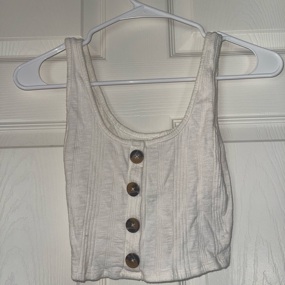 Creame garage crop top